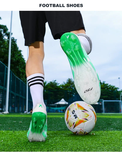 Botas de fútbol para hombre, antideslizantes, para niños, para exterior, zapatillas de fútbol superventas, para partido sobre césped, de alta calidad, con tacos, de caña alta y ligeras
