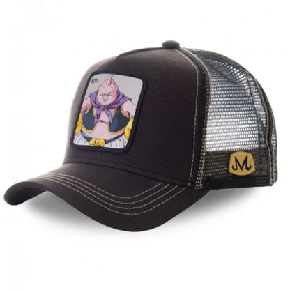 Dragon Ball Son Goku-Kappe, Sommer-Reisekappe mit Schirm, Herren-Kappe mit Stickerei, im Hip-Hop-Stil, Sonnenvisier, verstellbare Trucker-Kappe aus Netzstoff