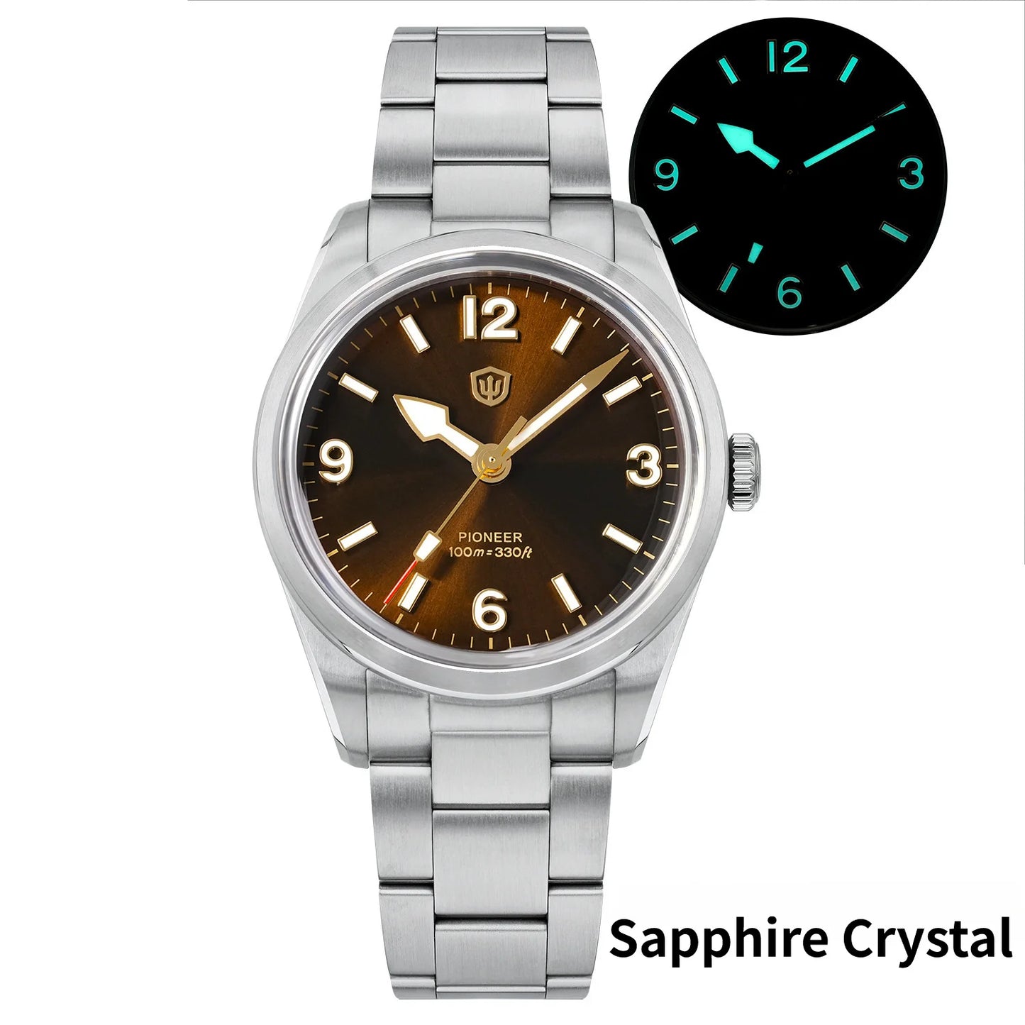 Watchdives WD1960S V2 36.5mm Men’s Quartz Watch VH31 Sweep-Seconds Movement  Sapphire Crystal BGW9/C3 Luminous  Watch for Men