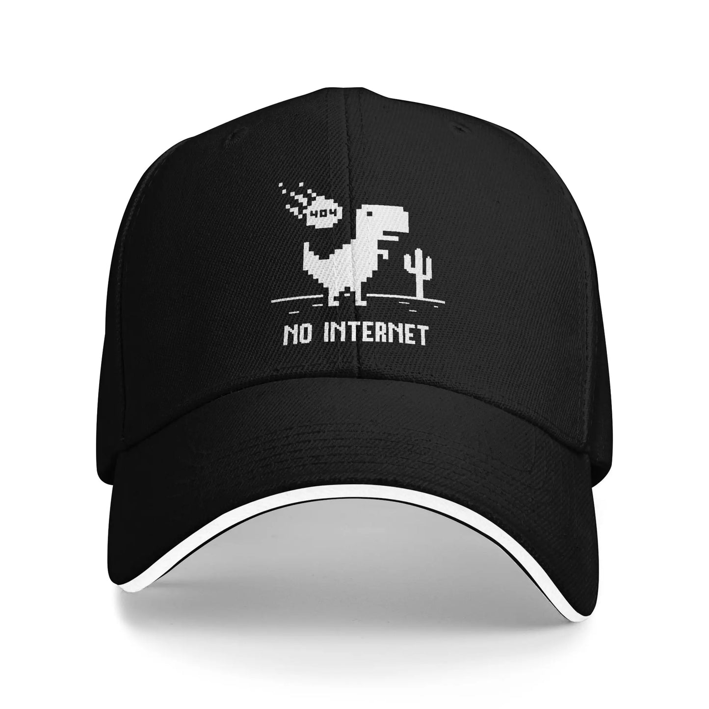 Summer Casual Baseball Cap Funny No Internet T Rex for Programmers Running Hippie Trucker Hat For Couple Hot Sal  Snapback Cap
