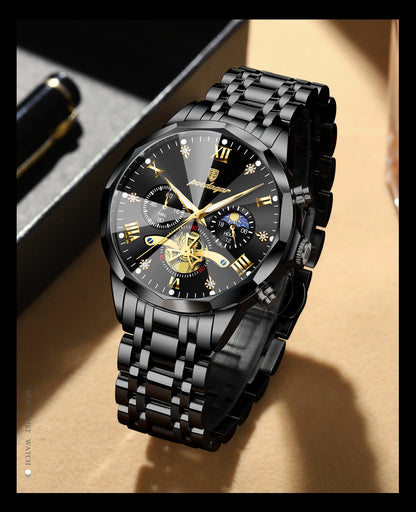 POEDAGAR Luxury Fashion Men Clock Waterproof Luminous Chronograph Male Watch Stainless Steel Quartz Business Men's Watches Reloj
