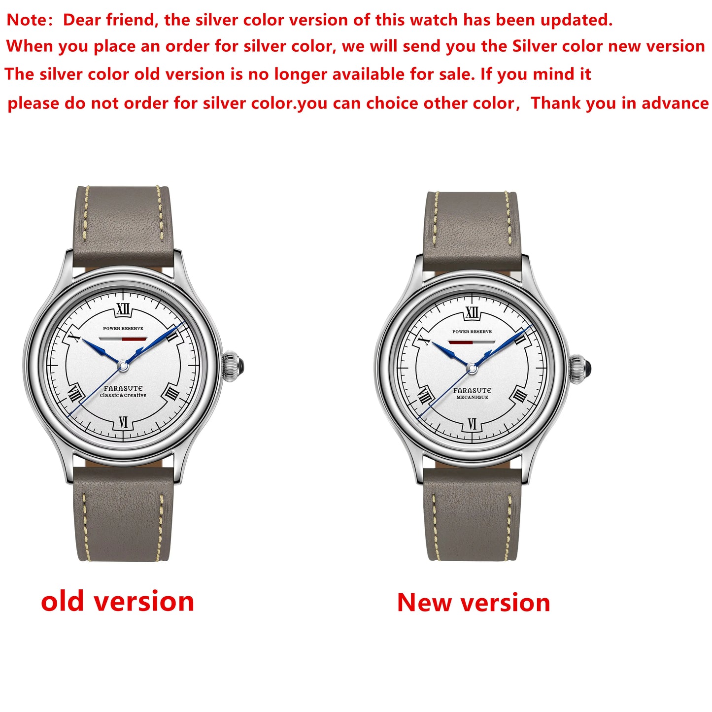 FARASUTE Luxury Men Manual Mechanical Watch Seagull Movement Power Reserve 80 Hours Sapphire Glass Stainless Steel Watch Reloj