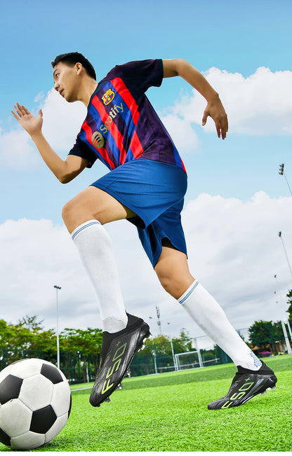 Miesten jalkapallokengät, luistamattomat, nurmikenttäkäyttöön, korkeavartiset, korkealaatuiset jalkapallokengät, futsal-kengät, sisäkäyttöön, myydyimmät, ulkokäyttöön