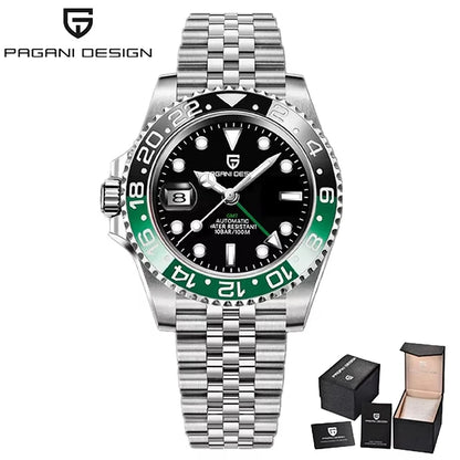 GMT Wristwatch PAGANI DESIGN Automatic Watch 40mm Mens Watch Top Brand Mechanical Watch 100M Waterproof Luminous Watches PD-1662