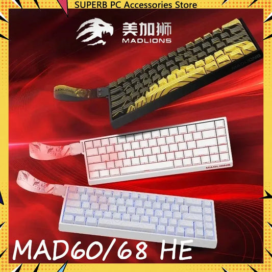 Madlions Mad 60He Magnetic Switch Mechanical Keyboard MAD68 Wired Keyboard Mad60he Custom MAD68he E-sports Gamer Keyboard Gifts