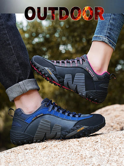 Scarpe da alpinismo da uomo in vera pelle per sport all'aria aperta, antiscivolo, da alpinismo ed escursionismo, scarpe traspiranti da turismo
