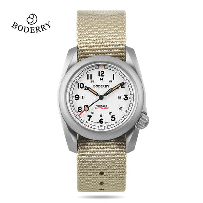 Boderry Field Watch VOYAGER Mens Watches 100M Waterproof Titanium Automatic Luminous For Seiko Movement Wristwatch