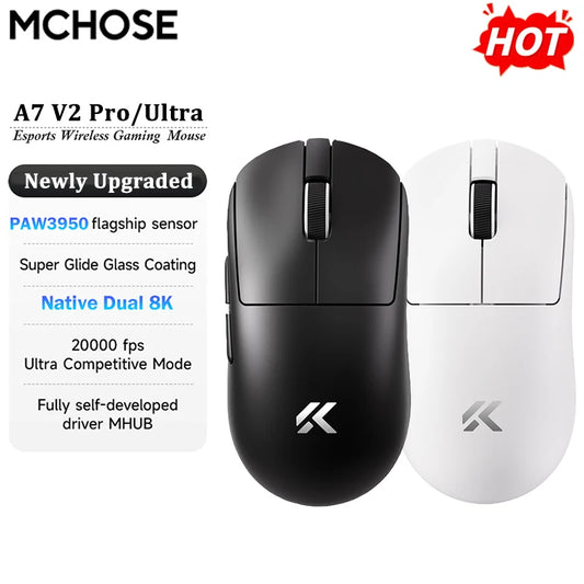 MCHOSE A7 V2 Ultra Pro Wireless Gaming Mouse 42000DPI PAW3950 8K