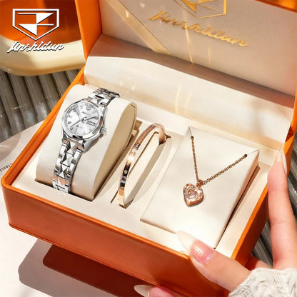 JSDUN 8995 Women Watch Mechanical Watch Waterproof Week Date Ladies Watch High Quality Luxury Original Tungsten Steel Clock