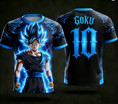 2026 Dragon Ball  Licensed Summer Casual Fashion 3D Print T-shirt Goku No.10 Jersey Men's Kid Sports Short-sleeved