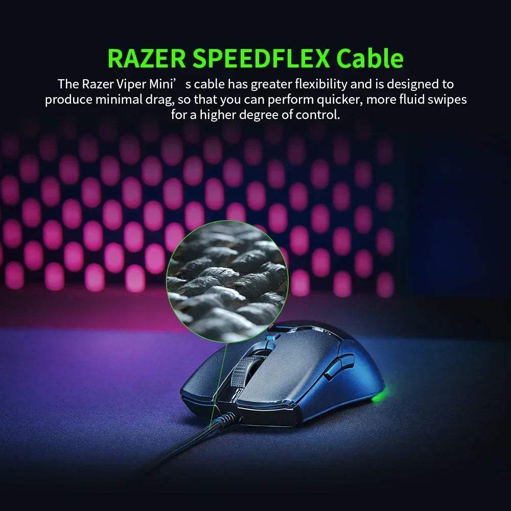 Razer NEW YEAR GIFT Thunder Snake Viper Mini Computer Esports Cable Gaming Mouse Laptop RGB Light, Small Hand Mouse