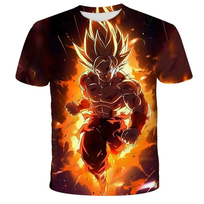 2026  Anime Dragon Ball Son Goku 3D Print Kids T Shirt Summer Fashion Casual T-shirt Boy Girl Unisex Children's Clothing Tshirt