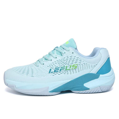 Men's and Women's Large Sizes Breathable Tennis Shoes Blue and Gray Gym Walking Badminton Sneakers
