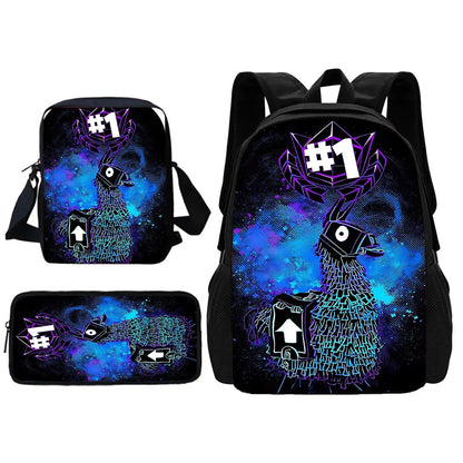 New Game Fortnite Child School Backpack with Shoulder Bag and Pencil Bags, School Bags for Boys and Girls, Best Gift