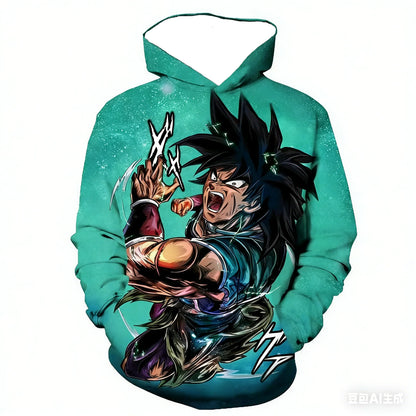 2025 Hot Sale Trend Hip-Hop Hooded Sweatshirt Kids Adults Dragon Ball Battle Suit 3D Print Hoodie Sports Sweatshirt Top Clothing