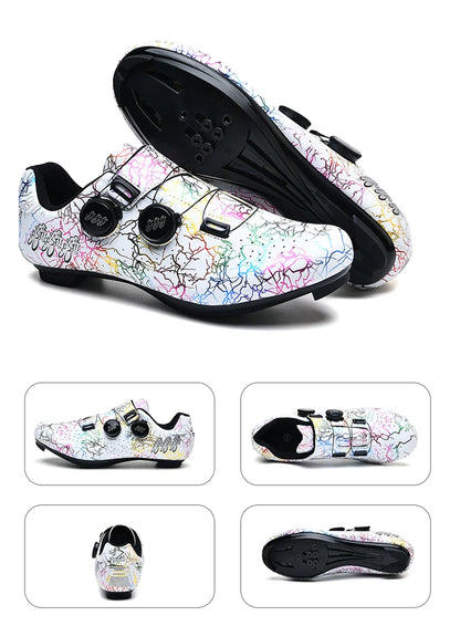Scarpe da ciclismo professionali per bici da strada da uomo da gara con chiusura automatica, scarpe da ciclismo da donna con tacchetti SPD