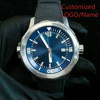 A11 Store Customized Watch  Men Chronograph Watch Aquatimer Watches Multifunctional Stainless Steel Black Blue Rubber