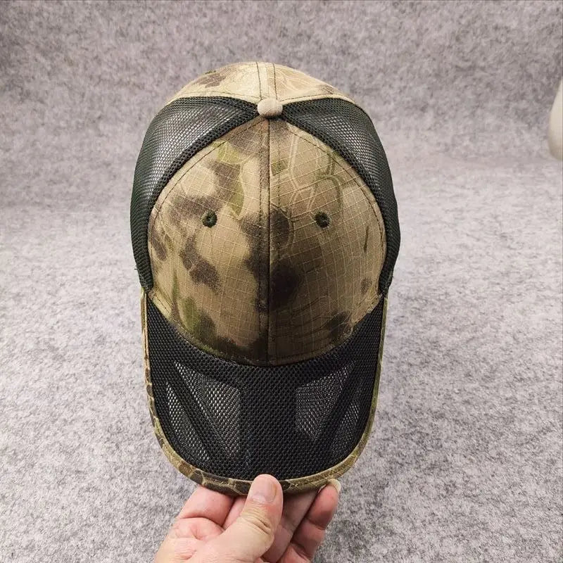 Summer Breathable Mesh Baseball Cap for Men Big Head Size Adjustable Men's Cap Casual Camouflage Outdoor Jungle Caps Male 62cm