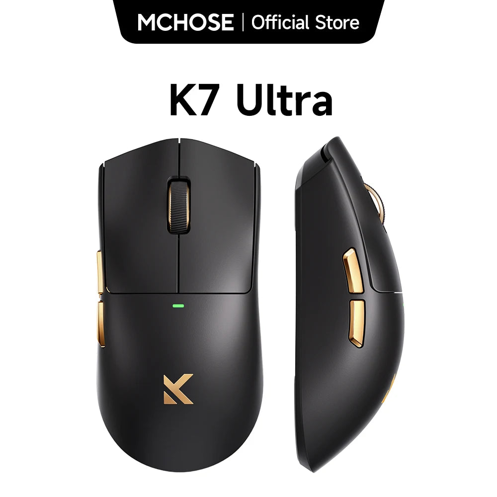 MCHOSE K7 Ultra vezeték nélküli gamer egér, PAW3950, kettős 8K lekérdezési ráta, könnyű kivitel, mágneses vezeték nélküli töltődokkoló, e-sport és irodai használatra