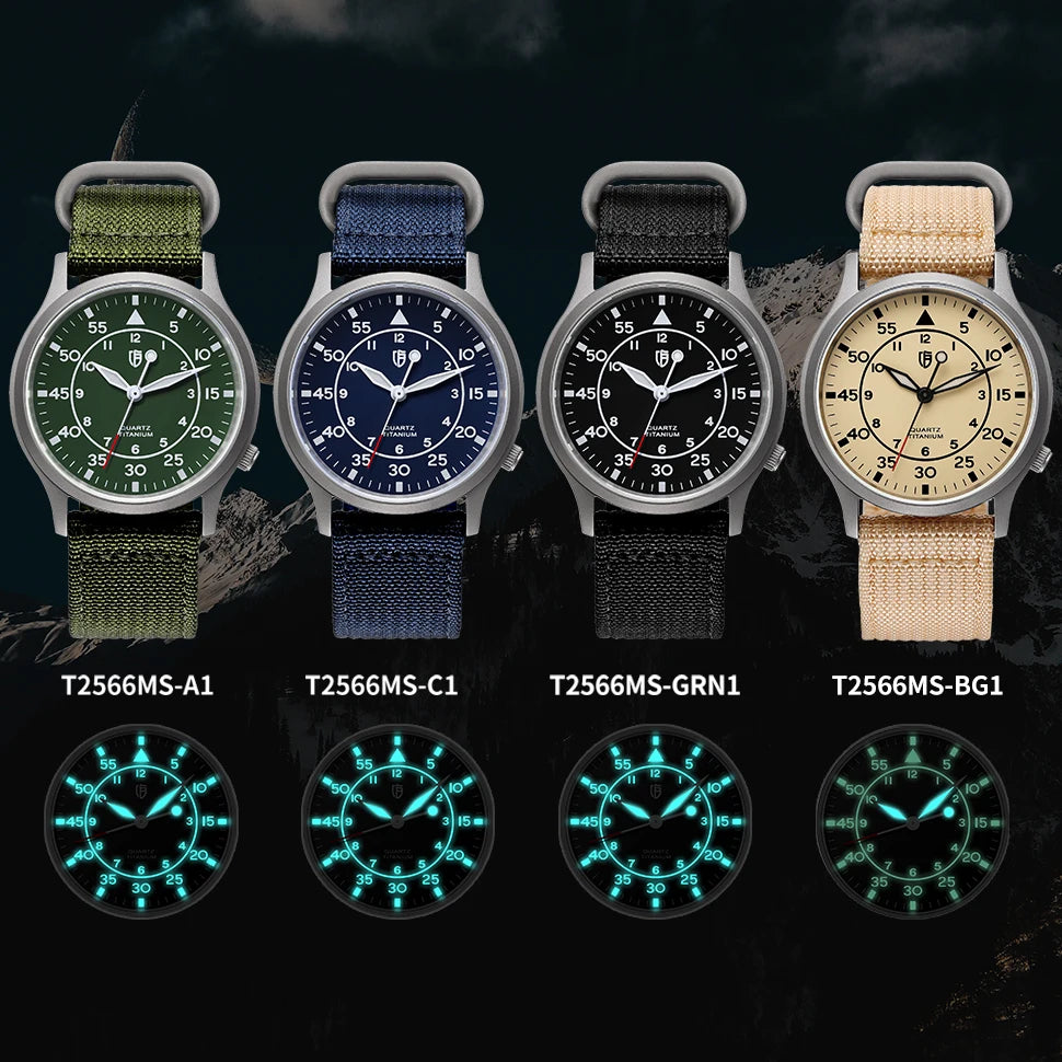 BERNY Titanium Watch For Men AR Coating Sapphire Fashion Wristwatch Luminous VH31 Ultra-thin Quartz Watch Waterproof 5ATM Watch
