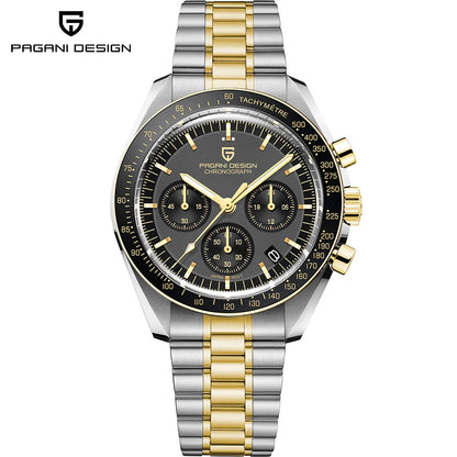 PAGANI DESIGN 2026 New Meteorite pattern dial Luxury Quartz Watch For Men Speed Sport Chronograph AR Sapphire crystal Wristwatch