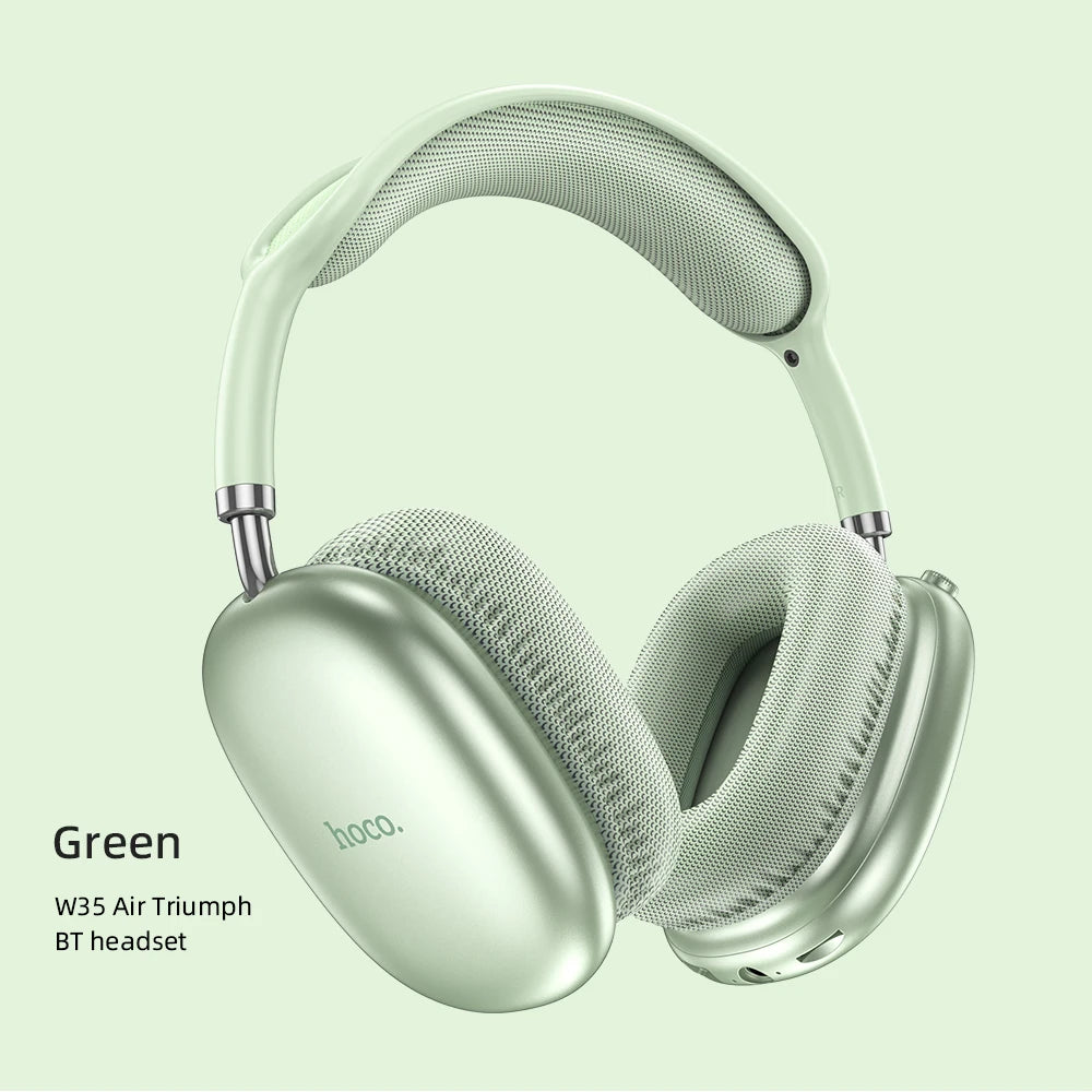 HOCO W35 Air Wireless Bluetooth 5.3 Over-Ear Headphones – Deep Bass Stereo Gaming Headset with Microphone, TF Card & AUX Mode, Waterproof Sports Headphones
