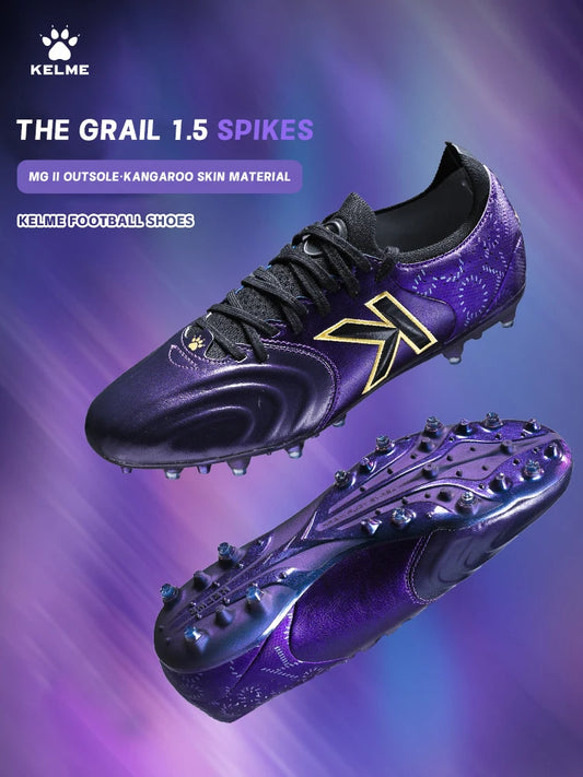 Kelme Kangaroo Leather MG Soccer Shoes Professional Match Sports Football Shoes Outdoor Anti-Slip Football Boots