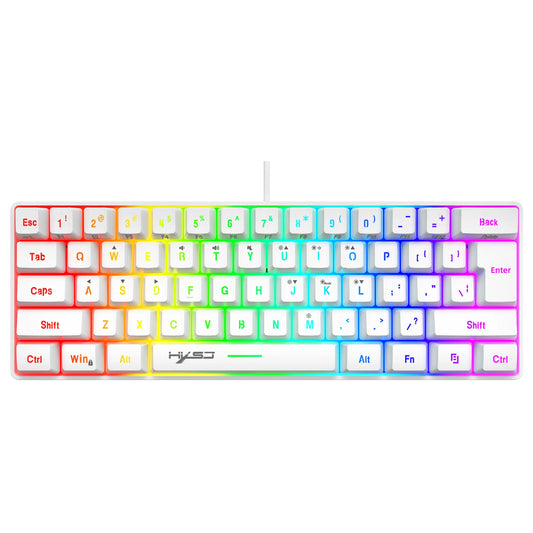 New Mini Gaming keyboard Wired Thin Film Keyboard 61-key Touch RGB Glow Multiple Quick Key Combination Suitable For Gaming Offic