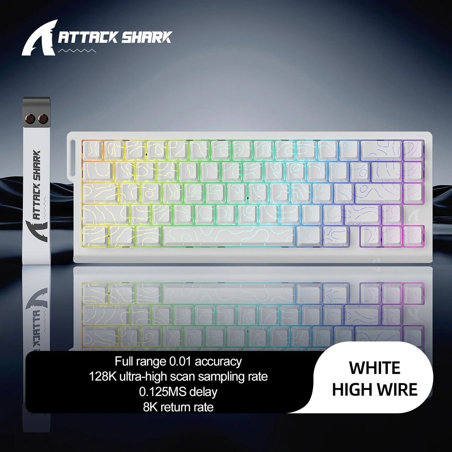 ATTACK SHARK X68 HE Rapid Trigger 8KHz Magnetic Keyboard, 0.01mm RT Accuracy, 60% Layout, RGB, Support RT/Snap Tap/DKS/MT/TGL