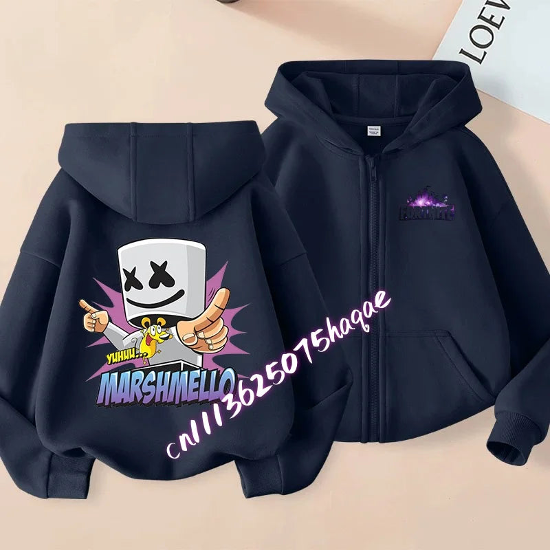 Autumn New Fortnites Children Hoodies Coat Cartoon Game Character Printed Zip Up Hoodie Child Jacket Winter Kids Boys Clothes