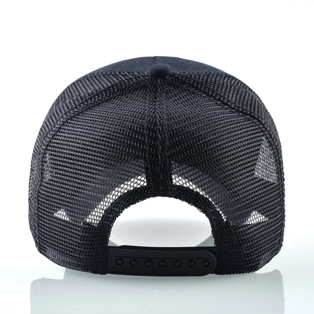 Modische Baseballkappe mit gesticktem Wolf-Aufnäher, Snapback, Hip-Hop-Trucker-Kappe, für Männer und Frauen, atmungsaktiv, Outdoor-Kappe mit Schirm
