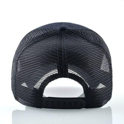 Modische Baseballkappe mit gesticktem Wolf-Aufnäher, Snapback, Hip-Hop-Trucker-Kappe, für Männer und Frauen, atmungsaktiv, Outdoor-Kappe mit Schirm