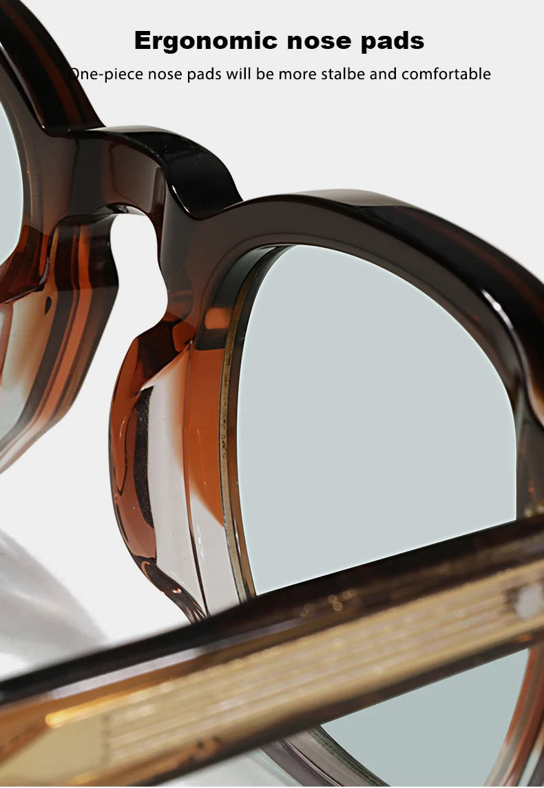 High QualityTortoiseshell Round Frame Handmade Sunglasses Designer Men Acetate Women's Beach Sun UV400 Sunglasses Can Be Carved