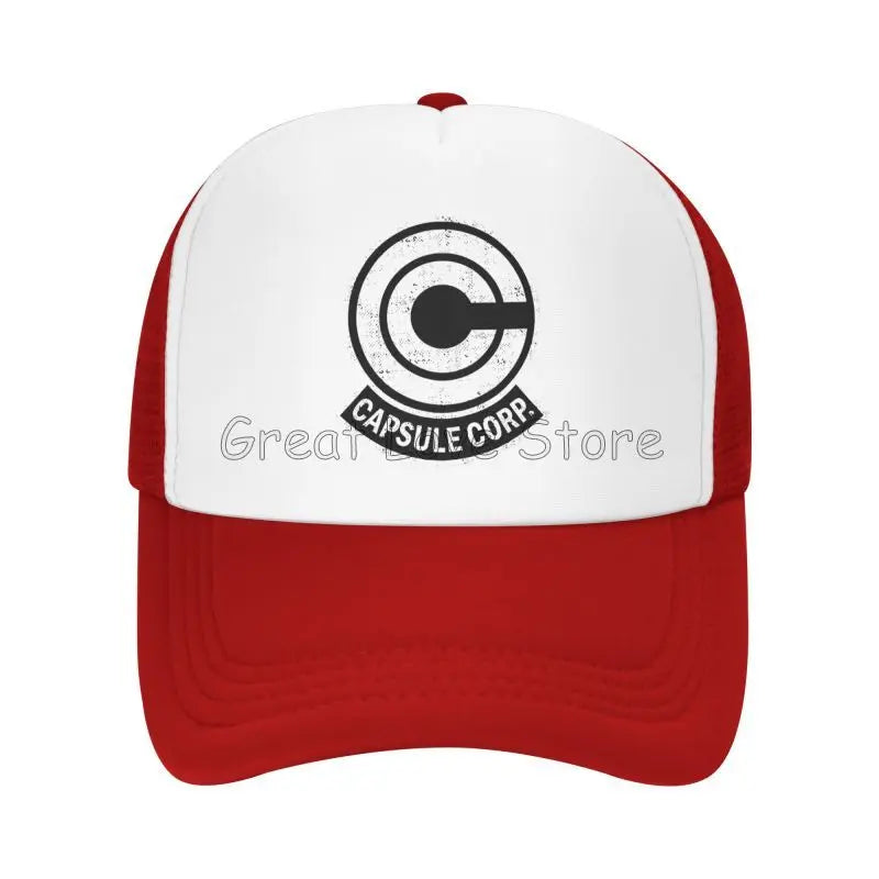 Capsule Corp Mesh-baseballkepsar Unisex Hip-Hop-truckerhatt Anime DBZ Dad Hat Justerbar racingkeps Sommartrucker Snapback-kepsar
