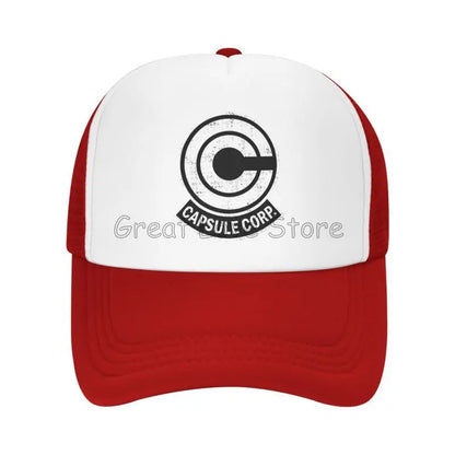 Capsule Corp Mesh-baseballkepsar Unisex Hip-Hop-truckerhatt Anime DBZ Dad Hat Justerbar racingkeps Sommartrucker Snapback-kepsar