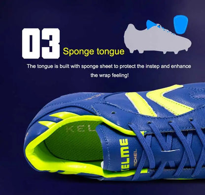 KELME FG jalkapallokengät, alkuperäiset naudan nahasta valmistetut miesten lenkkarit, ammattikäyttöön sopivat, luistamattomat urheilu- ja harjoitusjalkapallokengät ZX80011018