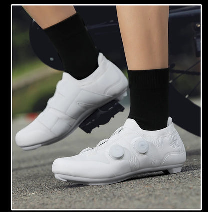 Cyklistické boty na silniční kolo, unisex, HsYixin, prodyšné, se samozamykacím systémem SPD, protiskluzové, závodní boty na silniční kolo, ploché, MTB, cyklistické tenisky