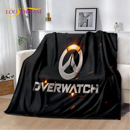Меко плюшено одеяло Overwatch Game Gamer DVA Reaper, фланелено одеяло за хол, спалня, легло, диван, пикник, дете, 3D