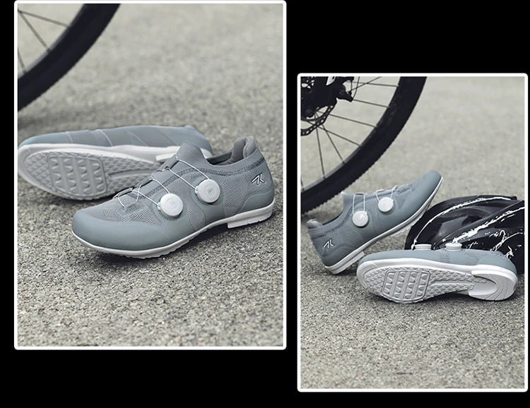 Cyklistické boty na silniční kolo, unisex, HsYixin, prodyšné, se samozamykacím systémem SPD, protiskluzové, závodní boty na silniční kolo, ploché, MTB, cyklistické tenisky