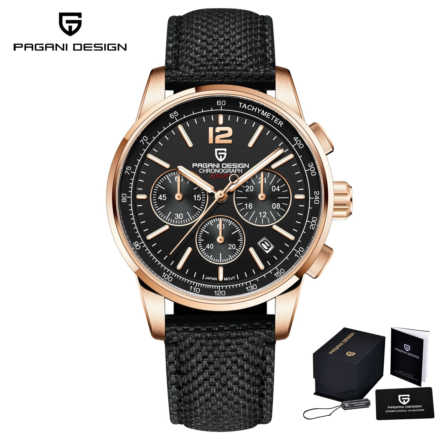 PAGANI DESIGN 2025 New Men Quartz Watches VK63 Fashion Casual 100M Water Resistant Sapphire Glass Stainless Steel Watches