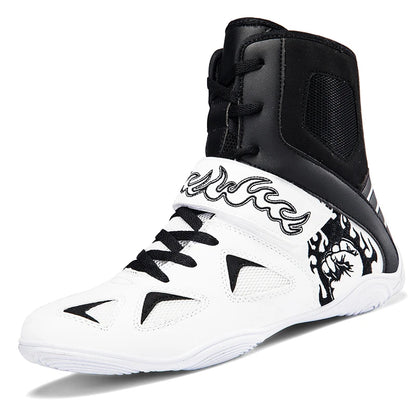 2026 Professional Boxing Shoes Big Size Wrestling Shoes Lightweight Outdoor Male Gym Training Sneakers White Red Man