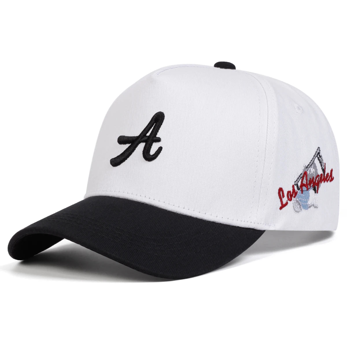 Casquettes de baseball unisexes avec broderie « A Letter Side Los Angeles » – Printemps-automne – Chapeaux décontractés ajustables pour l'extérieur – Chapeau anti-UV – Casquette de sport