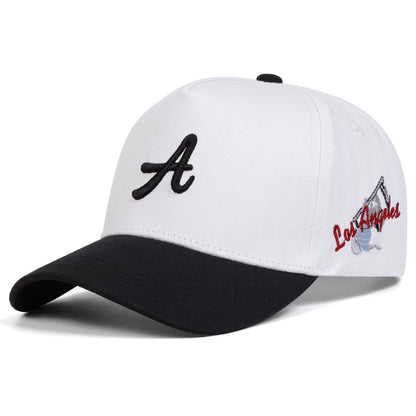 Casquettes de baseball unisexes avec broderie « A Letter Side Los Angeles » – Printemps-automne – Chapeaux décontractés ajustables pour l'extérieur – Chapeau anti-UV – Casquette de sport