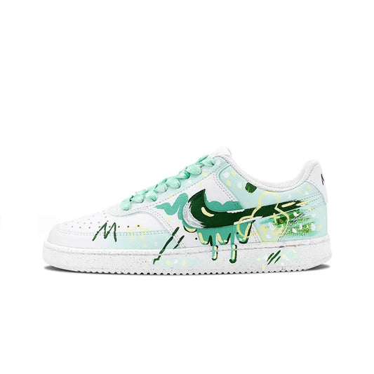 Custom Sneakers Nike Court Vision 1 "Mint Gorgeous" Huiya Handcrafted High Street Campus Non-Slip Men's Sneakers