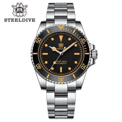STEELDIVE SD1954V Ceramic Bezel 41MM Stainless Steel Case 300M Waterproof Vintage Luminous NH35 Automatic Mens Dive Watch