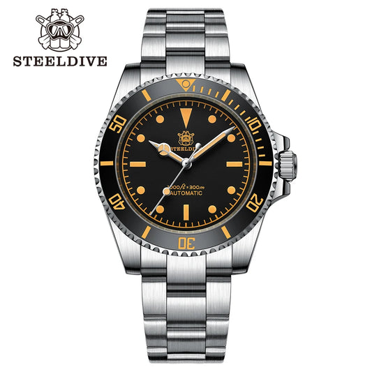 STEELDIVE SD1954V Ceramic Bezel 41MM Stainless Steel Case 300M Waterproof Vintage Luminous NH35 Automatic Mens Dive Watch
