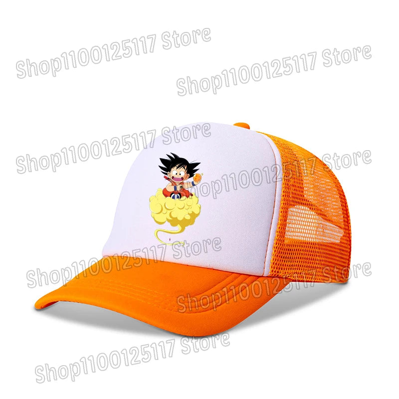 Dragon Ball Baseballkappe, Anime-Bedruckte Kappen, atmungsaktive Schirmmütze, Cartoon, Goku, Sommersport, Snapback, Mesh-Sonnenhut, Geschenk für Kinder