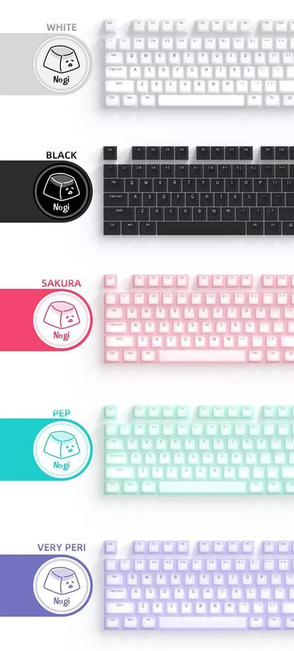 Nogi Cherry Profile ABS Silicone Keycap White Black Sakura Pep Very Peri for Keyboard Gh60 Poker 87 TKL 104 ANSI Xd64 Bm60 Xd68