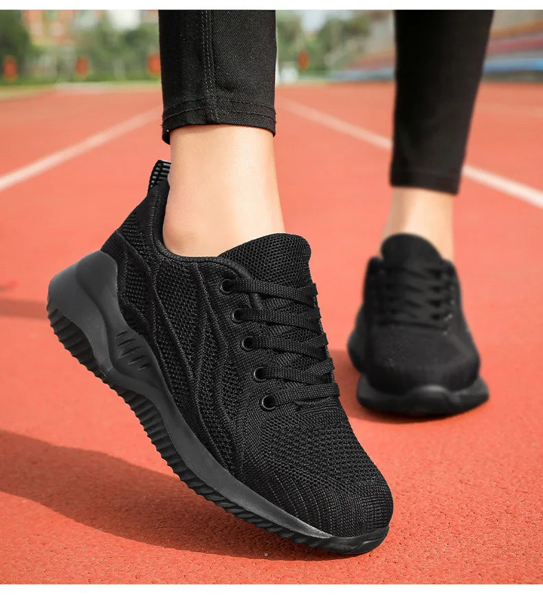 Zapatillas de running para mujer, zapatillas deportivas informales transpirables, ligeras, para gimnasio y deporte al aire libre, cómodas