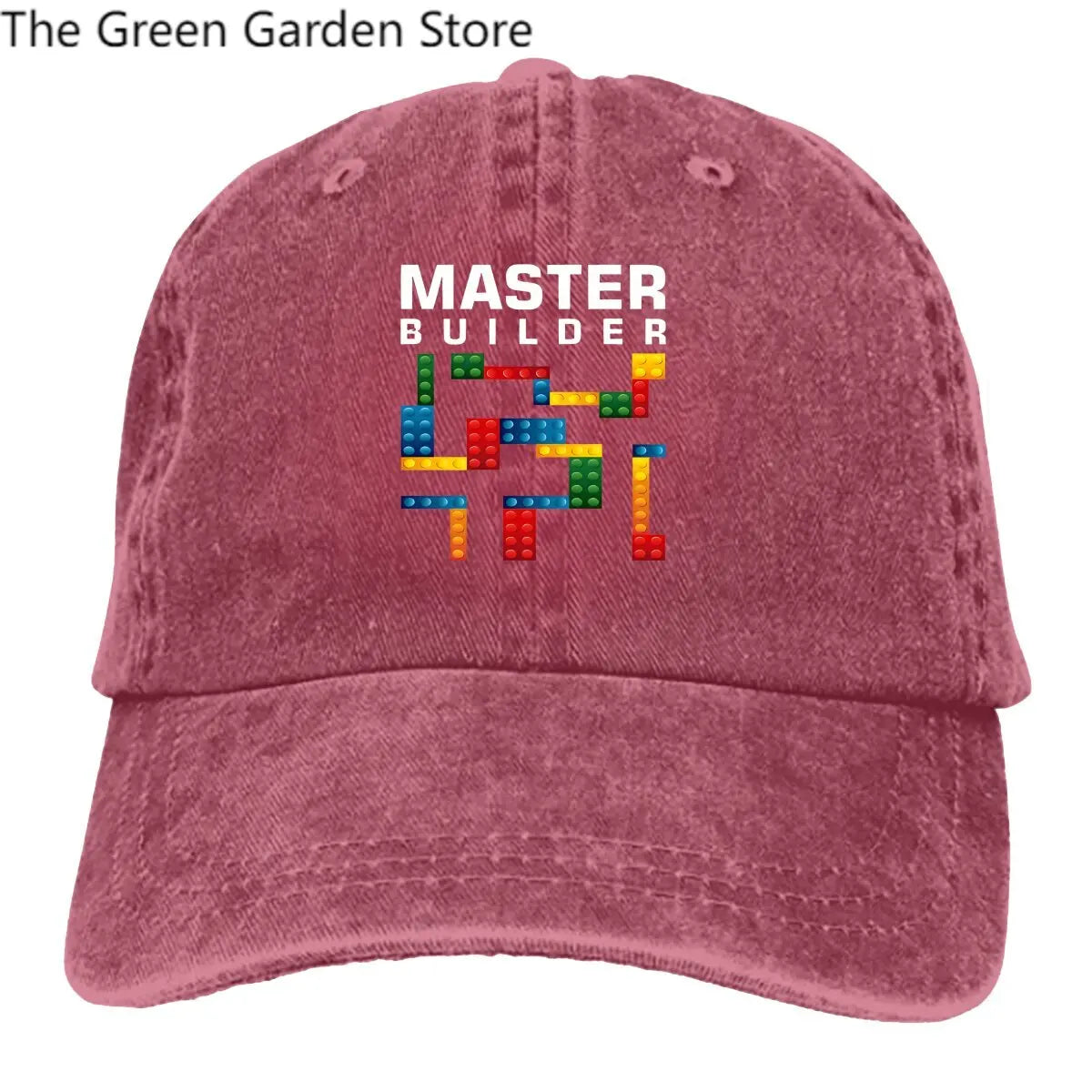Bausteine – Mehrfarbige Herren-Kappe mit Schirm – Cool Master Builder – Bausteine – Personalisierte Schutzkappen mit Schirm